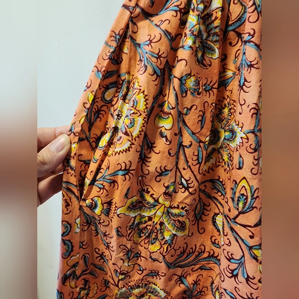 Scandi girl Dreamy Caroline Constas Coral Smocked Tier Maxi Nap Dress Small - Picture 3 of 6